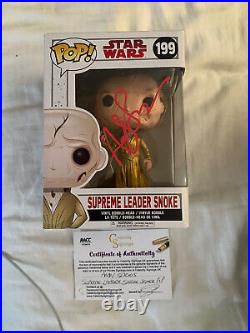 Star Wars Supreme Leader Snoke Funko Pop #199 Signed by Andy Serkis with COA