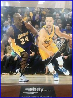 Steph Curry v. Kobe Bryant 8x10 Dual Autographs With COA