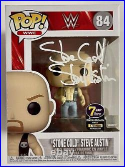 Stone Cold Steve Austin Signed with Belt Funko Pop! Vinyl WWE #84 With JSA COA