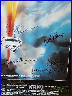 Superman (1978) Movie Poster Framed & Hand Signed by 16 Cast/Crew with COA