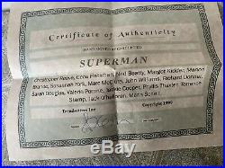 Superman (1978) Movie Poster Framed & Hand Signed by 16 Cast/Crew with COA