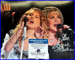 TAYLOR SWIFT + STEVIE NICKS (Fleetwood Mac) Signed 8x10 in. Autographs with COA