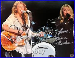 TAYLOR SWIFT + STEVIE NICKS (Fleetwood Mac) Signed 8x10 in. Autographs with COA