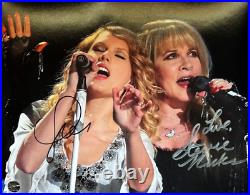 TAYLOR SWIFT + STEVIE NICKS (Fleetwood Mac) Signed 8x10 in. Autographs with COA