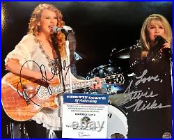 TAYLOR SWIFT + STEVIE NICKS (Fleetwood Mac) Signed 8x10 in. Autographs with COA