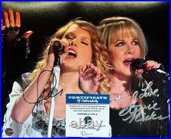 TAYLOR SWIFT + STEVIE NICKS (Fleetwood Mac) Signed 8x10 in. Autographs with COA