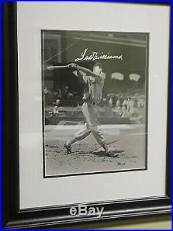 TED WILLIAMS framed AUTOGRAPHED 11 x 14 photo with COA