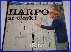 THE MARX BROS. Hand Signed HARPO AT WORK Record Album With COA Signed by 3