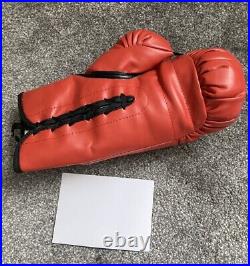 TOMMY The HITMAN HEARNS Hand Signed Red Everlast Boxing Glove with COA AFTAL