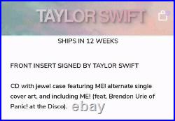 Taylor Swift ME! Single CD Lover Signed Autographed Comes With COA! SOLD OUT