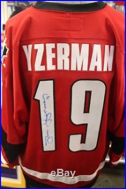 Team Canada Steve Yzerman Assistant Captain Autographed Jersey with COA- CCM