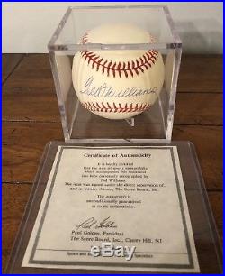 Ted Williams Autographed Signed Baseball Ball with case And COA
