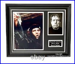 Terry Jones Hand Signed Monty Python Photo in Handmade Wooden Display with COA