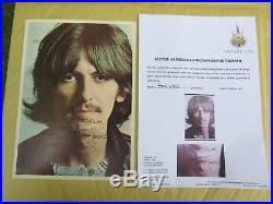 The Beatles George Harrison USA White Album Portrait Signed Autograph with COA