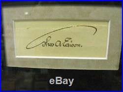 Thomas Edison Framed Cut Signature With Coa