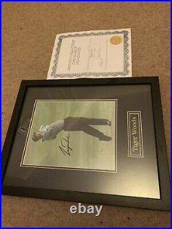Tiger woods signed Framed Piece With COA