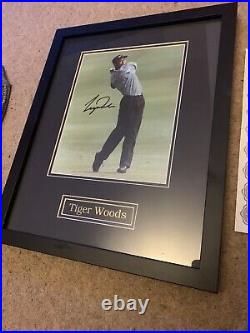 Tiger woods signed Framed Piece With COA