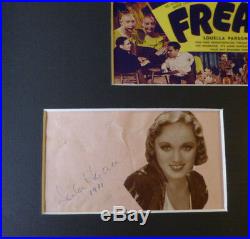 Tod Browning's Freaks Leila Hyams Venus Rare Signed Autograph Display With Coa