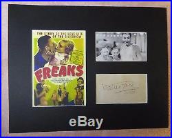 Tod Browning's Freaks Wallace Ford Rare Signed Autograph Display With Coa