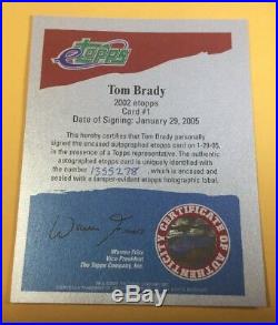 Tom Brady 2002 Etopps Autograph Lmtd /155 Patriots (with Coa) Rare Fac. Sealed