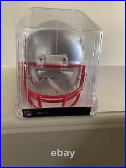Tom Brady Autographed Patriots Riddell Mini Helmet with Mounted Memories COA