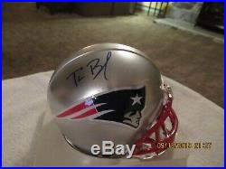 Tom Brady Autographed/Signed Mini Helmet New England Patriots comes with COA