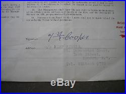 Tommy Cooper rare Signed Palladium contract from 1952 with COA