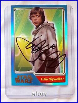 Topps Star Wars Card with Mark Hamill Signature Luke Skywalker COA Excellent