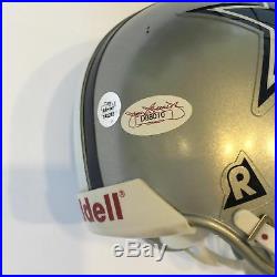 Troy Aikman Signed Autographed Dallas Cowboys Riddell Mini Helmet With JSA COA