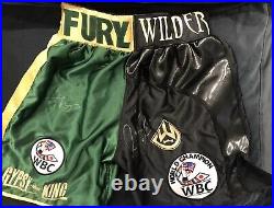 Tyson Fury And Deontay Wilder Dual Signed Shorts With COA
