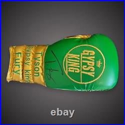 Tyson Fury Gypsy King Hand Signed Green And Gold Boxing Glove With COA £199