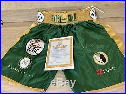 Tyson Fury Signed Boxing Fight Replica Shorts PROOF RARE COA With Certificate