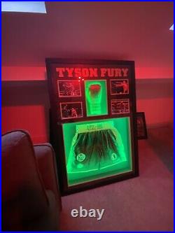 Tyson Fury Signed Glove And Shorts In Huge Light Up Display With COA