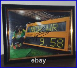 Usain Bolt- Hand Signed Photo With Coa Framed 8x10 Autograph Original