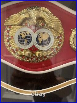 Usyk signed ibf mini belt in frame with COA