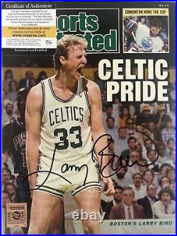 VTG Larry Bird Larry Legend Boston Celtics Signed Autograph Magazine with COA