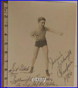 Very Rare 1926 Sidney Sid Glick Signed 10 X 8 Photo With Coa Sammy Mandell