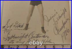 Very Rare 1926 Sidney Sid Glick Signed 10 X 8 Photo With Coa Sammy Mandell