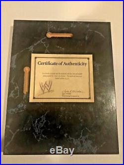 Vince McMahon WWE Autographed Plaque with COA by Linda McMahon /500