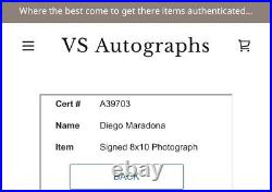 Vintage Diego Maradona Argentina Rare Signed Autographed 8.5x11 Photo with COA