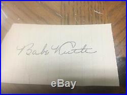 Vitage Cut Autograph Of Babe Ruth Comes With COA Fron Rick Kohl