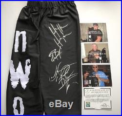 WWE WCW Hogan Rodman Bischoff Signed NWO Replica Tights With COA And Photos