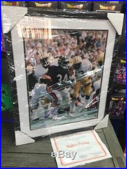 Walter payton autographed 20x15 picture/Frame With COA RARE