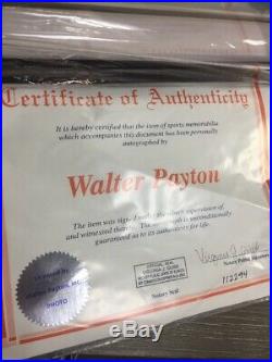Walter payton autographed 20x15 picture/Frame With COA RARE