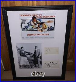 Warren Beatty And Faye Dunaway Bonnie And Clyde Signed Framed Display With Coa