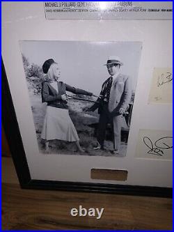 Warren Beatty And Faye Dunaway Bonnie And Clyde Signed Framed Display With Coa