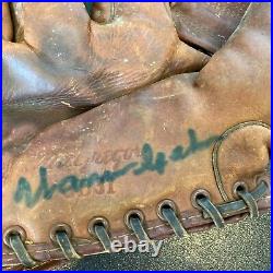 Warren Spahn Signed 1940's Game Model Baseball Glove With JSA COA