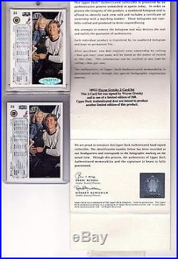 Wayne Gretzky Signed Upperdeck Uda Autograph 1992-93 Sp/500 #25 Auto With Ud Coa