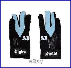 Wwe Aj Styles Hand Signed Autographed P1 Blue Gloves With Picture Proof And Coa