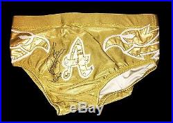 Wwe Alberto Del Rio Ring Worn Gold Trunks With Exact Picture Proof And Coa Rare